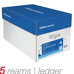 Office Depot® Multi-Use Printer & Copy Paper, 5 Reams, White, Ledger (11