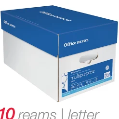 Office Depot® Multi-Use Printer & Copy Paper, 10 Reams, White, Legal (8.5
