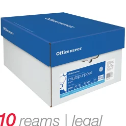 Office Depot® Multi-Use Printer & Copy Paper, 10 Reams, White, Legal (8.5