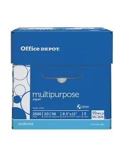 Office Depot® Multi-Use Printer & Copy Paper, 5 Reams, White, Letter (8.5