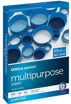 Office Depot® Multi-Use Printer & Copy Paper, 1 Ream, White, Ledger (11