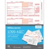 Office Depot® 1099-NEC Laser Tax Forms And Envelopes, 4-Part, 3-Up, 8-1/2" x 11", Pack Of 15 Form Sets