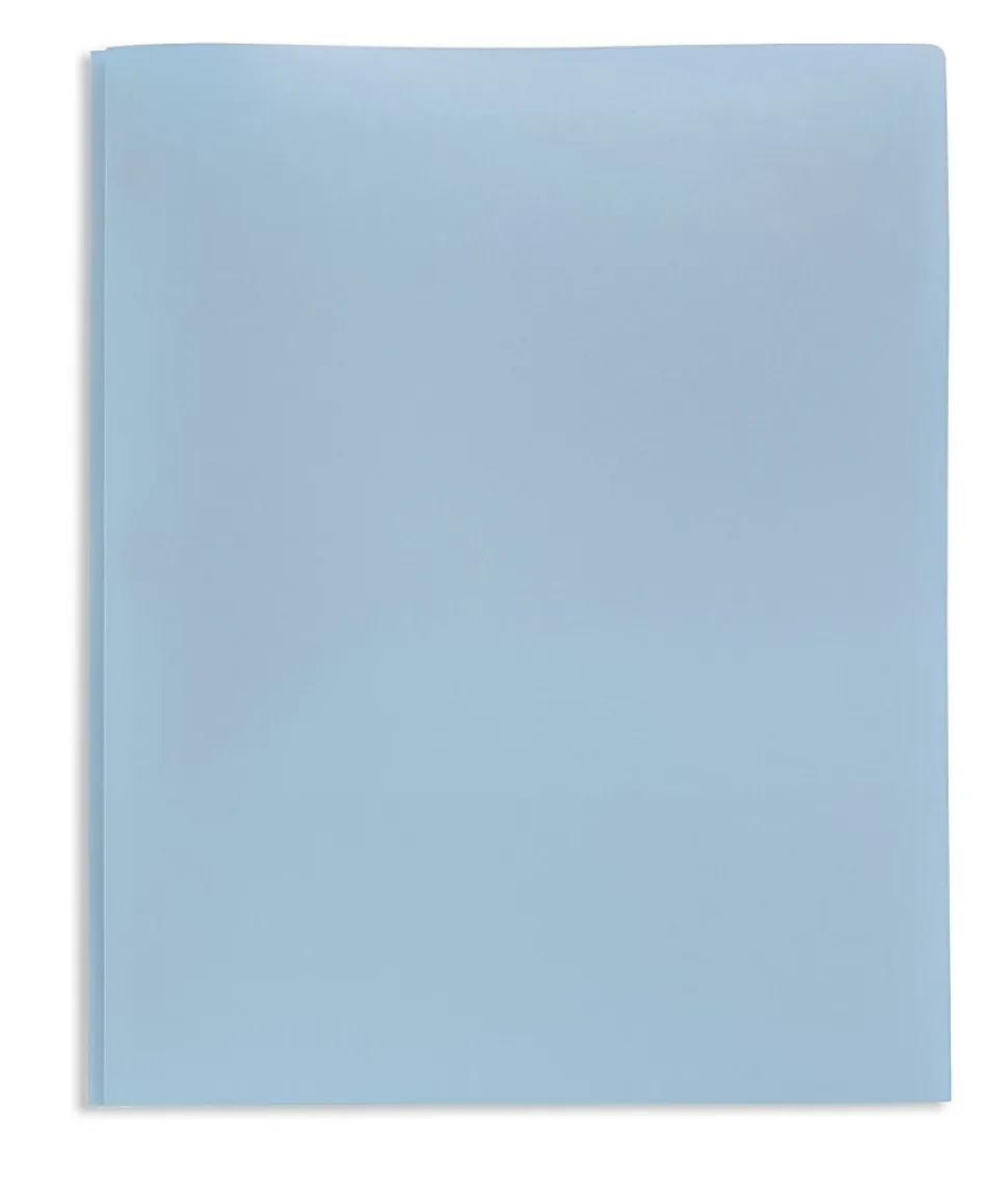 Office Depot® 2-Pocket School-Grade Poly Folder With Prongs, Letter Size, Light Blue