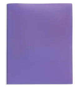 Office DepotĀ® 2-Pocket School-Grade Poly Folder With Prongs, Letter Size, Bright Purple