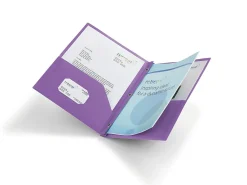 Office Depot® 2-Pocket School-Grade Poly Folder With Prongs, Letter Size, Bright Purple