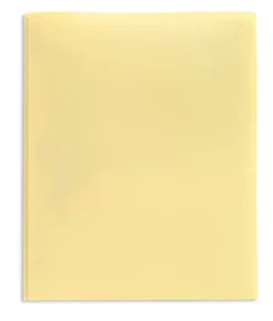 Office DepotĀ® 2-Pocket School-Grade Poly Folder With Prongs, Letter Size, Butter Yellow