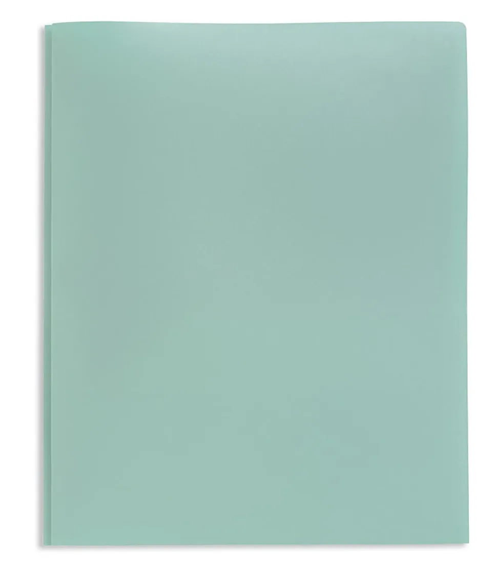 Office Depot® 2-Pocket School-Grade Poly Folder With Prongs, Letter Size, Light Green