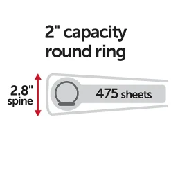 Office Depot® 3-Ring Durable View Binder, 2