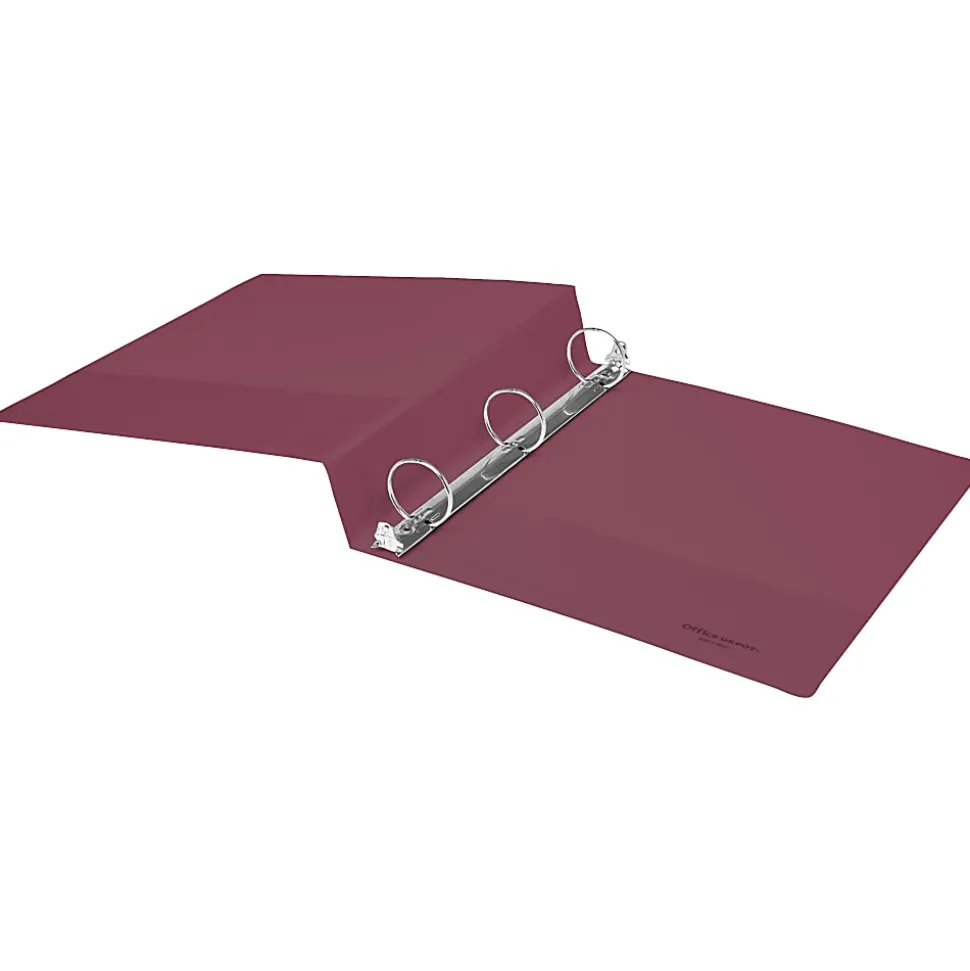 Office Depot® 3-Ring Durable View Binder, 1-1/2" Round Ring, Berry Plum