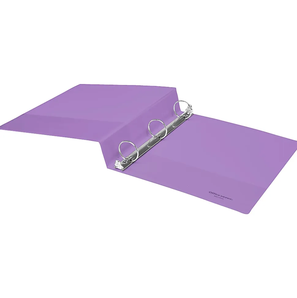 Office Depot® 3-Ring Durable View Binder, 1-1/2" Round Rings, 49% Recycled, Purple