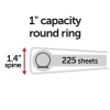 Office Depot® 3-Ring Durable View Binder, 1" Round Ring, Berry Plum