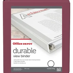 Office Depot® 3-Ring Durable View Binder, 1