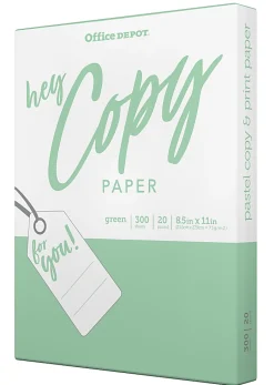Office Depot® School Color Copy Paper, Green, Letter (8.5" x 11"), 300 Sheets Per Pack, 20 Lb