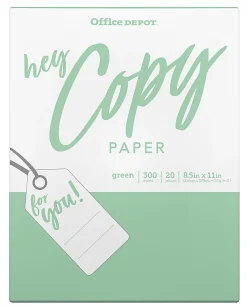 Office Depot® School Color Copy Paper, Green, Letter (8.5" x 11"), 300 Sheets Per Pack, 20 Lb