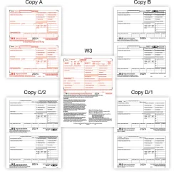 Office Depot® W-2 Laser Tax Forms With Software, 6-Part, 2-Up, 8-1/2" x 11", Pack Of 50 Form Sets, 56224