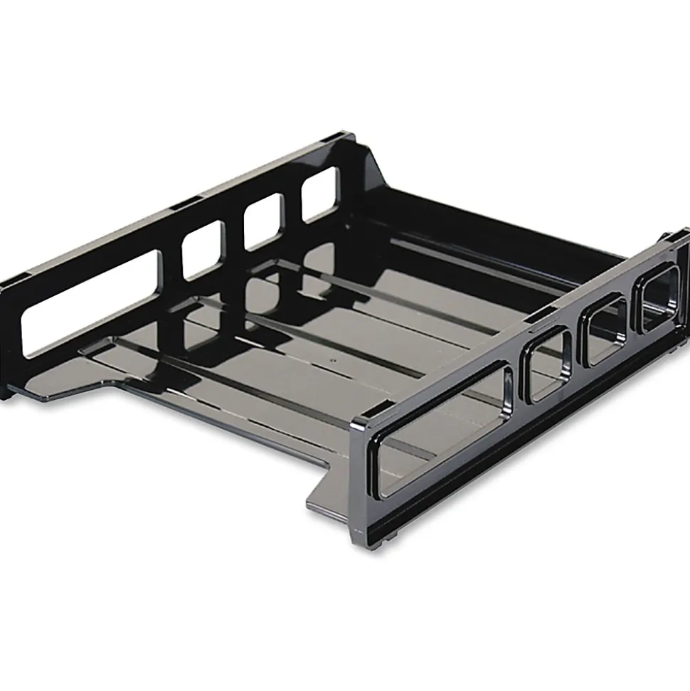 Officemate® Front Load Letter Tray, 10 1/2"H x 12 1/2"W x 2 7/8"D, Black