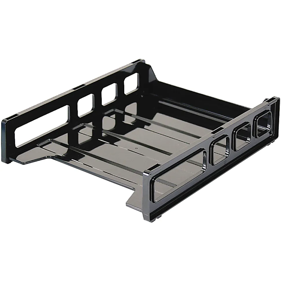 Officemate® Front Load Letter Tray, 10 1/2"H x 12 1/2"W x 2 7/8"D, Black