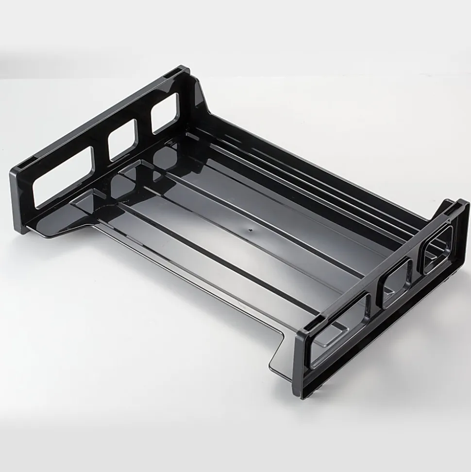 Officemate Recycled Side Load Letter Tray - 1 Compartment(s) - 1 Tier(s) - 2.8"x13.2"x 9" Depth - Stackable, Durable, Handle, Sturdy - 26052
