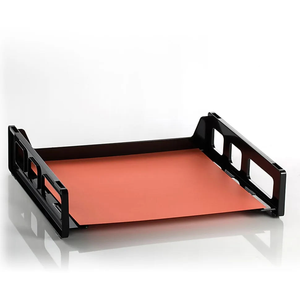 Officemate Recycled Side Load Letter Tray - 1 Compartment(s) - 1 Tier(s) - 2.8"x13.2"x 9" Depth - Stackable, Durable, Handle, Sturdy - 26052