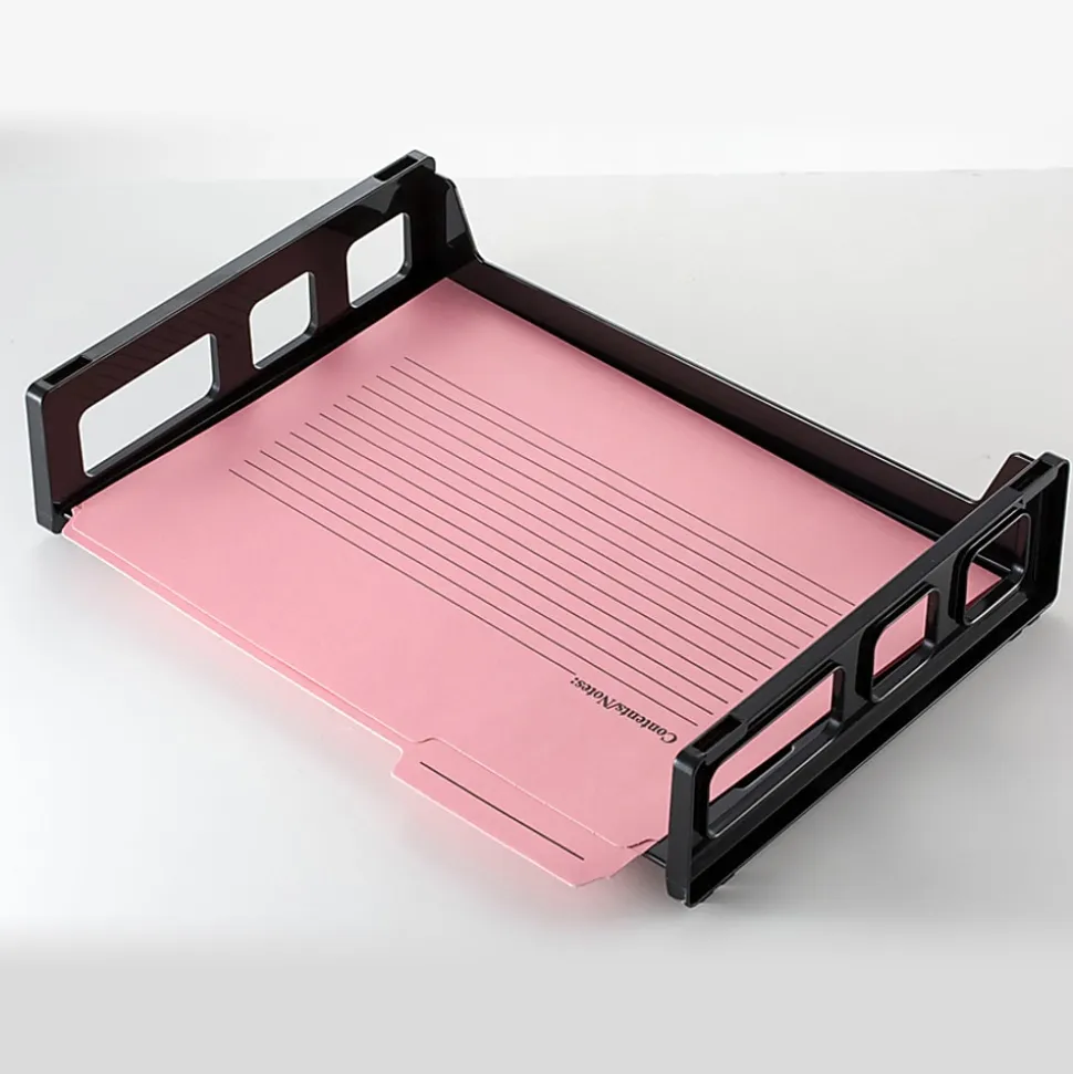 Officemate Recycled Side Load Letter Tray - 1 Compartment(s) - 1 Tier(s) - 2.8"x13.2"x 9" Depth - Stackable, Durable, Handle, Sturdy - 26052
