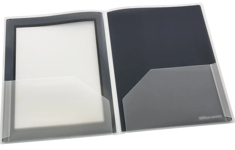 OfficeMax® Brand 2-Pocket Poly Folders, Black