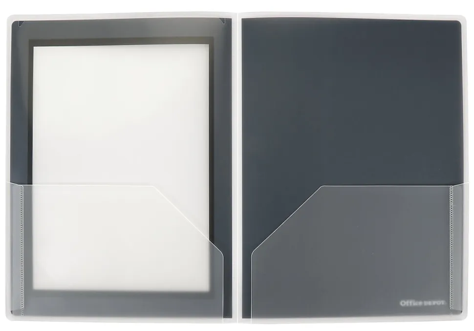 OfficeMax® Brand 2-Pocket Poly Folders, Black