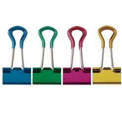OfficeMax Grip Binder Clips, Small, Assorted Colors, Pack Of 24