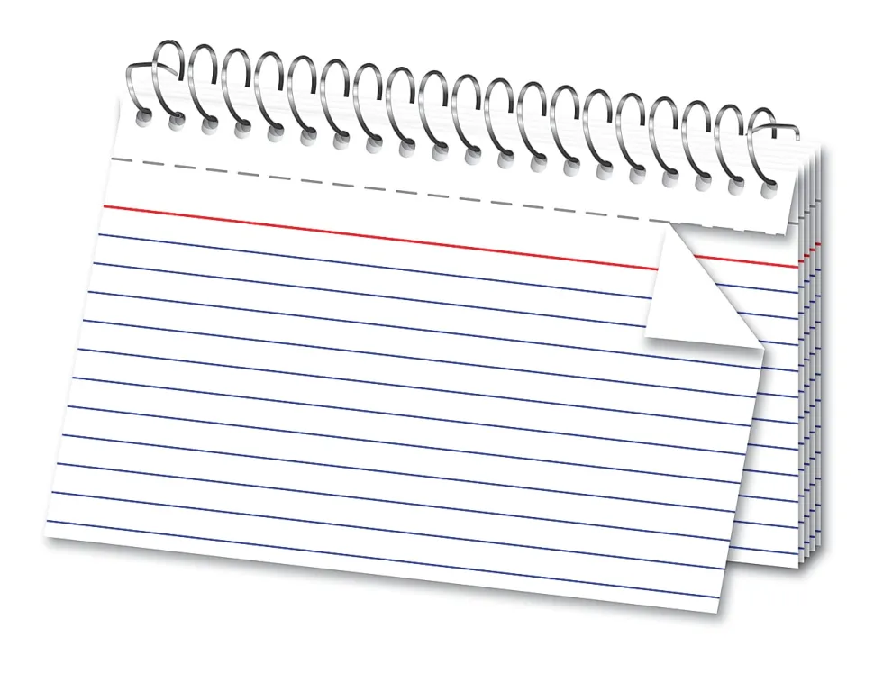 OfficeMax Spiral Ruled Index Cards, 4" x 6", White