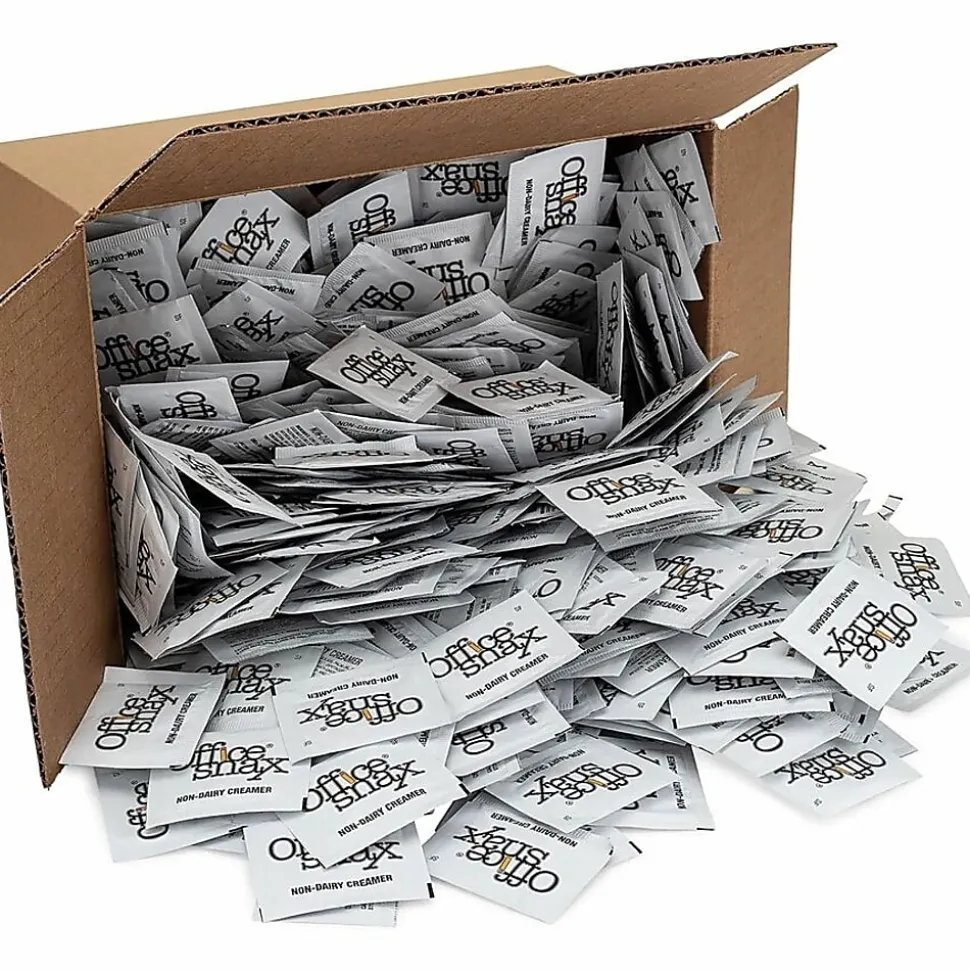 Office Snax Single-Use Non-Dairy Creamer, 0.08 Oz, Carton Of 800