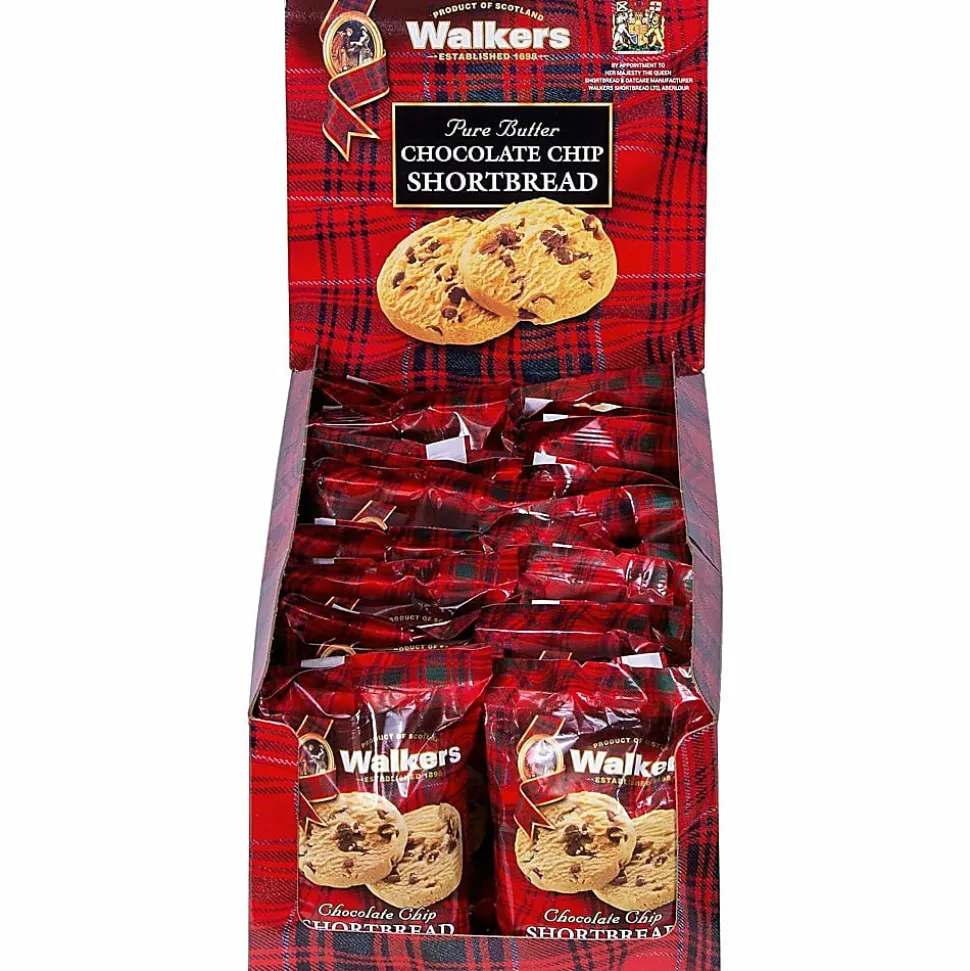 Office Snax Walker's Cookies Chocolate Chip Shortbread Cookies, Box Of 20