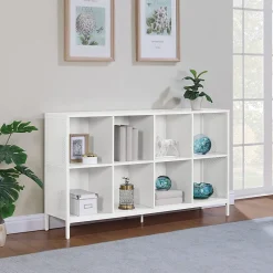 Office Star Ace 34”H 8-Cube Storage Bookcase, White