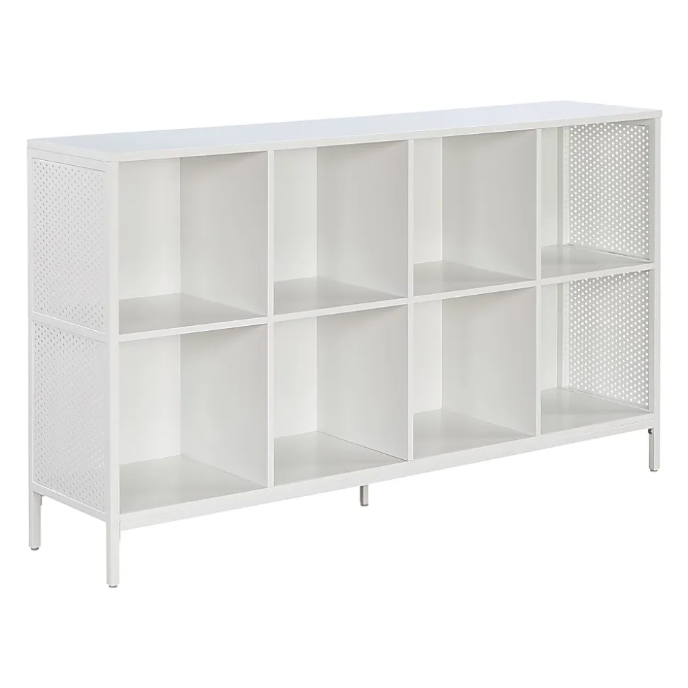Office Star Ace 34”H 8-Cube Storage Bookcase, White