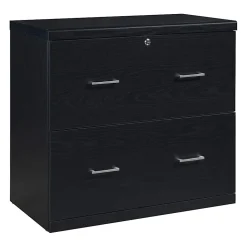 Office Starâ„¢ Alpine 30"W x 17"D Lateral 2-Drawer File Cabinet With Lockdowelâ„¢ Fastening System, Black