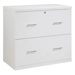 Office Starâ„¢ Alpine 30"W x 17"D Lateral 2-Drawer File Cabinet With Lockdowelâ„¢ Fastening System, White