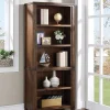 Office Star™ Baton Rouge 73"H 5-Shelf Bookcase, Brushed Walnut