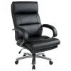 Office Star™ Big And Tall Ergonomic Bonded Leather High-Back Executive Chair, Black