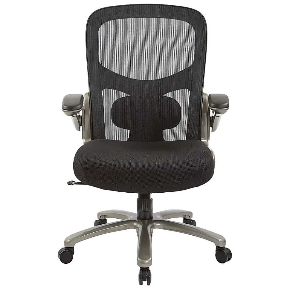 Office Star™ Big And Tall Mesh Mid-Back Managers Chair, Black