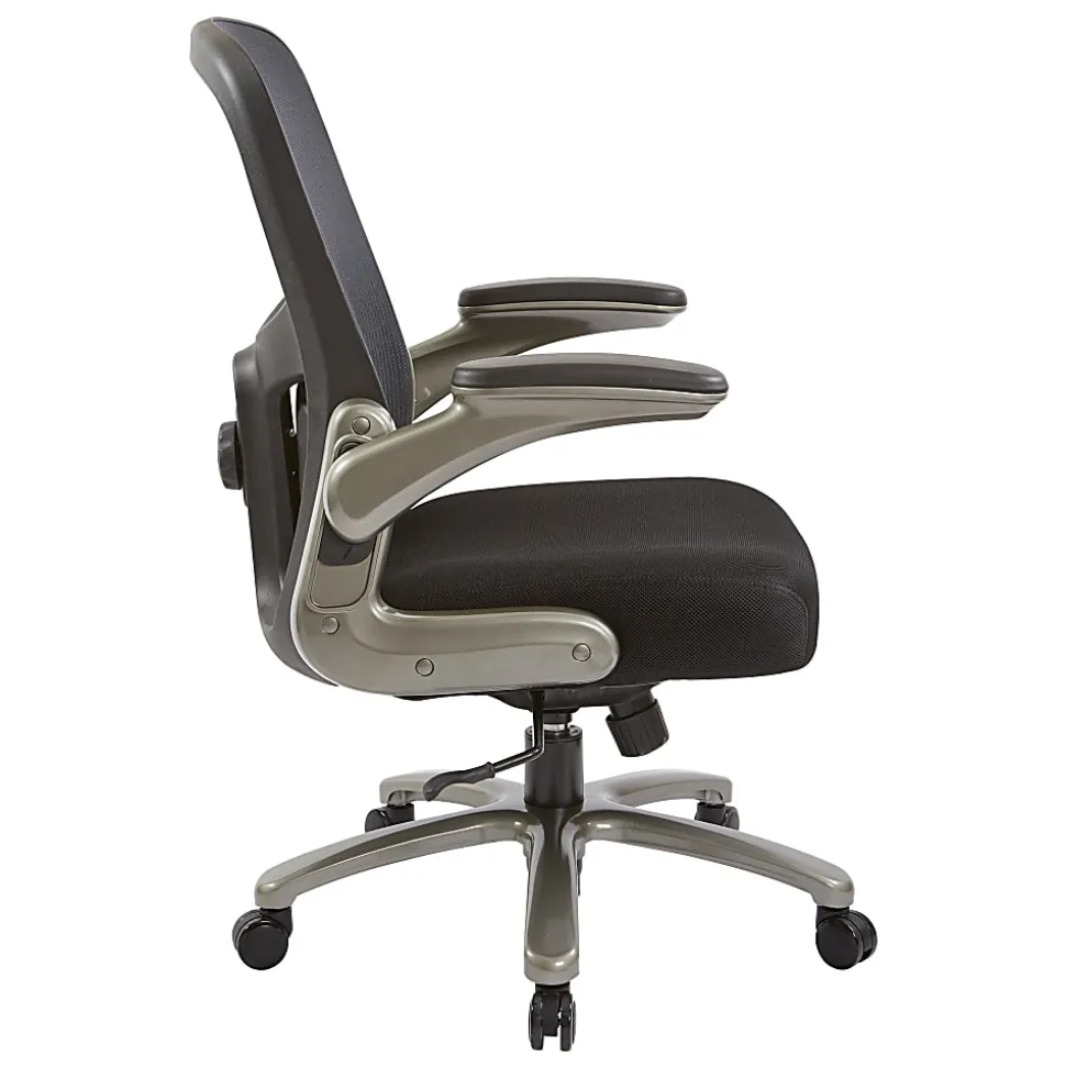 Office Star™ Big And Tall Mesh Mid-Back Managers Chair, Black