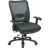 Office Star™ Big & Tall Bonded Leather/Air Grid® Mesh Back High-Back Chair, Black