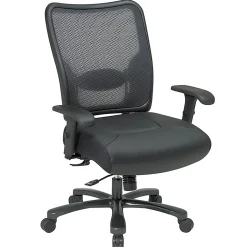 Office Star™ Big & Tall Bonded Leather/Air Grid® Mesh Back High-Back Chair, Black