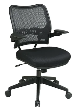 Office Star™ Deluxe AirGrid Mesh Mid-Back Chair, Black