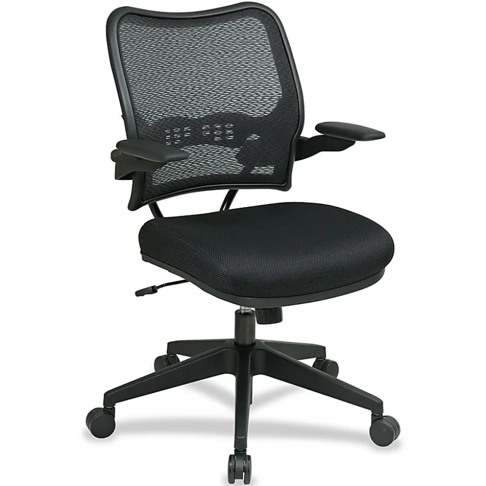Office Star™ Deluxe AirGrid Mesh Mid-Back Chair, Black