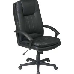 Office Star™ Deluxe Bonded Leather High-Back Executive Chair, Black