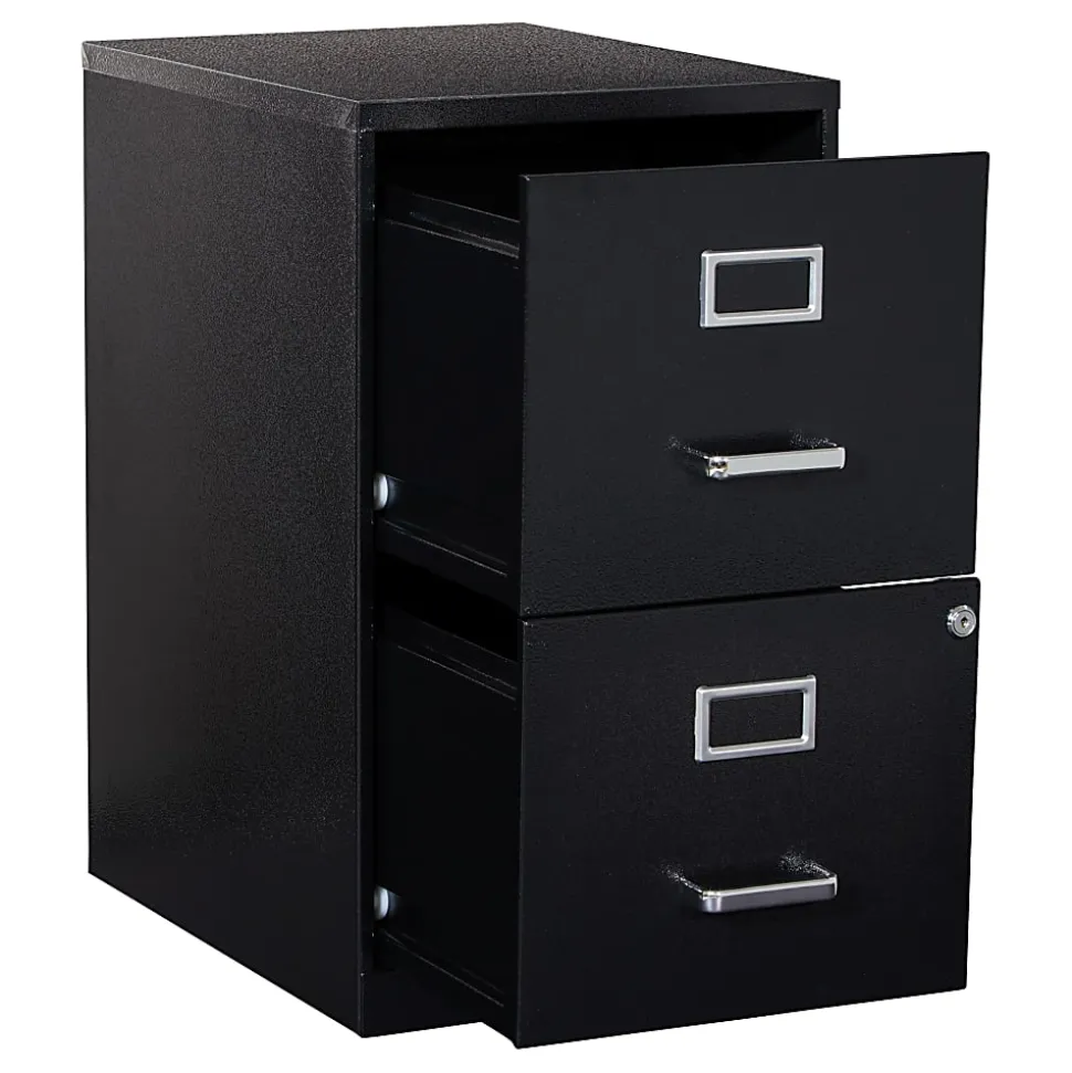 Office Star™ 20"D Vertical 2-Drawer Locking File Cabinet, Black