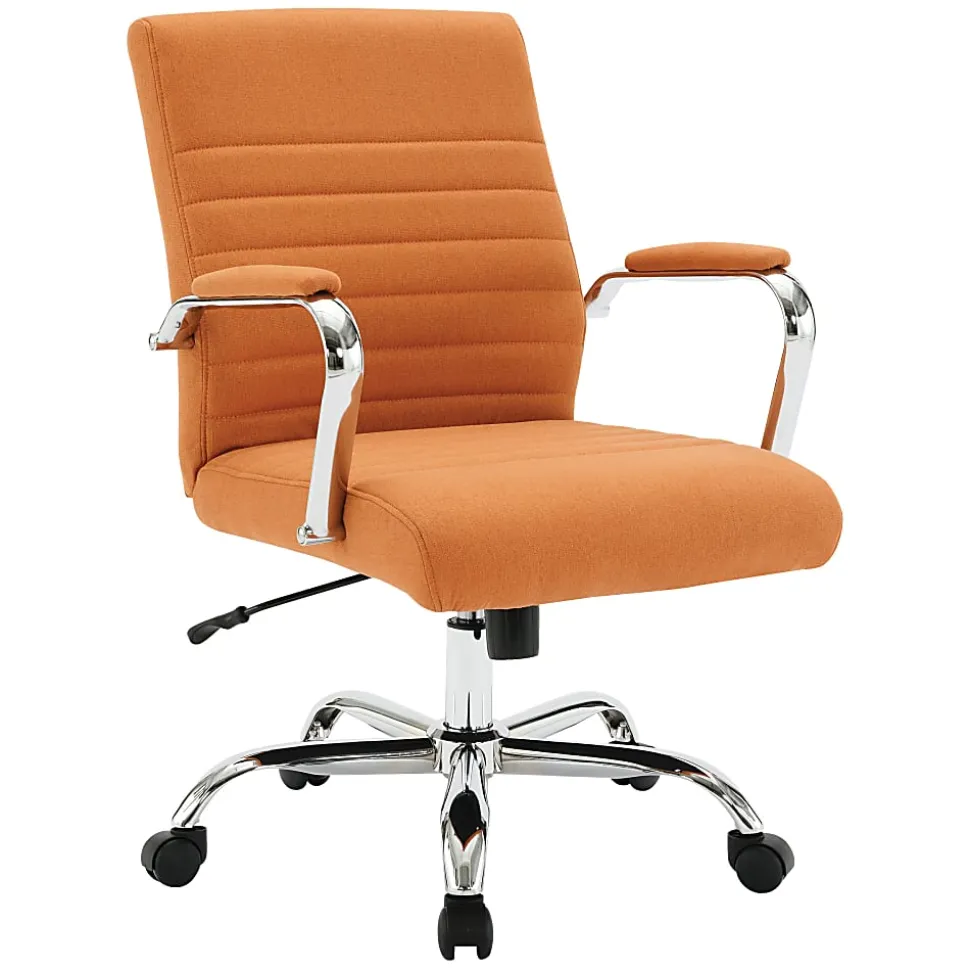 Office Star Ergonomic Fabric Mid-Back Office Task Chair, Nutmeg