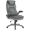 Office Star™ Ergonomic Leather High-Back Executive Office Chair, Charcoal/Titanium