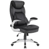 Office Star™ Ergonomic Leather High-Back Executive Office Chair, Black/Silver