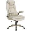 Office Star™ Ergonomic Leather High-Back Executive Office Chair, Taupe/Cocoa