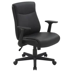 Office Star™ Executive Ergonomic Faux Leather Mid-Back Manager’s Chair, Black
