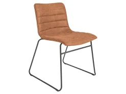 Office Star Halo Faux Leather Stacking Chairs, Sand/Black, Set Of 2 Chairs
